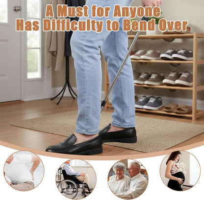 Shoe Horn Long Handle Retractable Aluminum Shoe Horn Folding Portable Adjustable Telescopic Horns for Seniors Men Boots Women