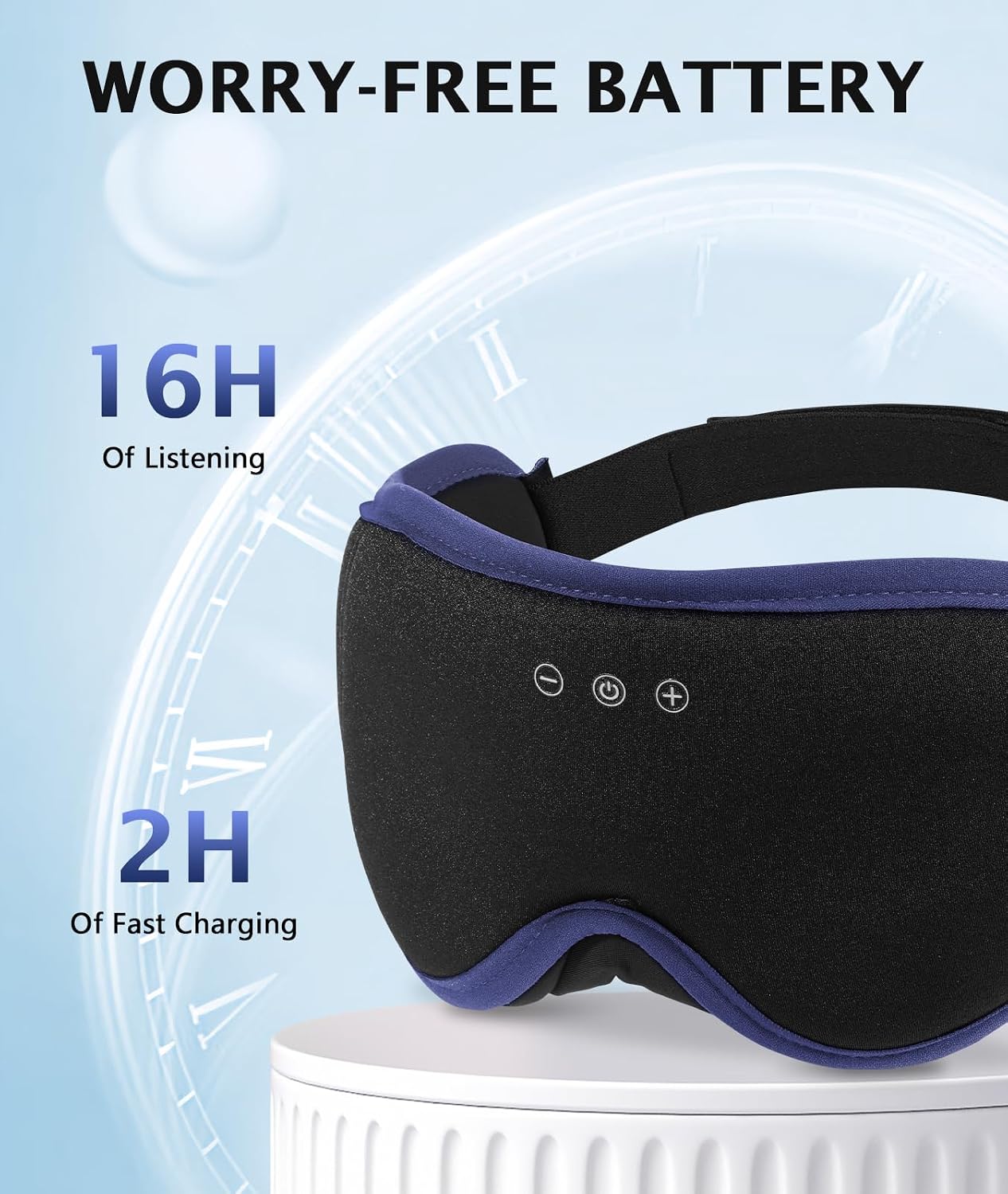 LC-dolida Sleep Mask with Headphones Bluetooth 5.4, 3D Sleeping Headphones for Side Sleepers Bluetooth Sleep Mask Blackout Bluetooth Eye Mask for Sleeping Travel Meditation Men Women