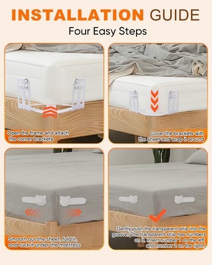 eZAKKA 8PCS Adjustable Replacement Strips for Bed Sheet Holder | Bed Sheet Straps Compatible with Most Bed Lock Sheet Holders，Cuttable sheet locks for fitted sheets