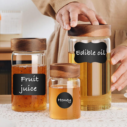 ONUPGO Chalkboard Labels Stickers Bulk - 196 Reusable Chalk Sticker Labels with Erasable Chalk Maker, Removable Waterproof Blackboard Labels for Containers, Glass, Mason Jar Labels | Removable, Waterproof, Reusable Chalk Labels, For Storage Bins & Food
