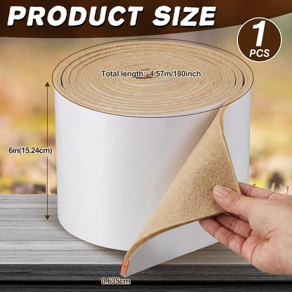 Jecery Adhesive Felt Roll, 1/4" X 6" X 1.25 Yard, Beige | Self-adhesive Padding for Foot Support, Pressure Relief, Furniture Protection, Splint Lining Cushion