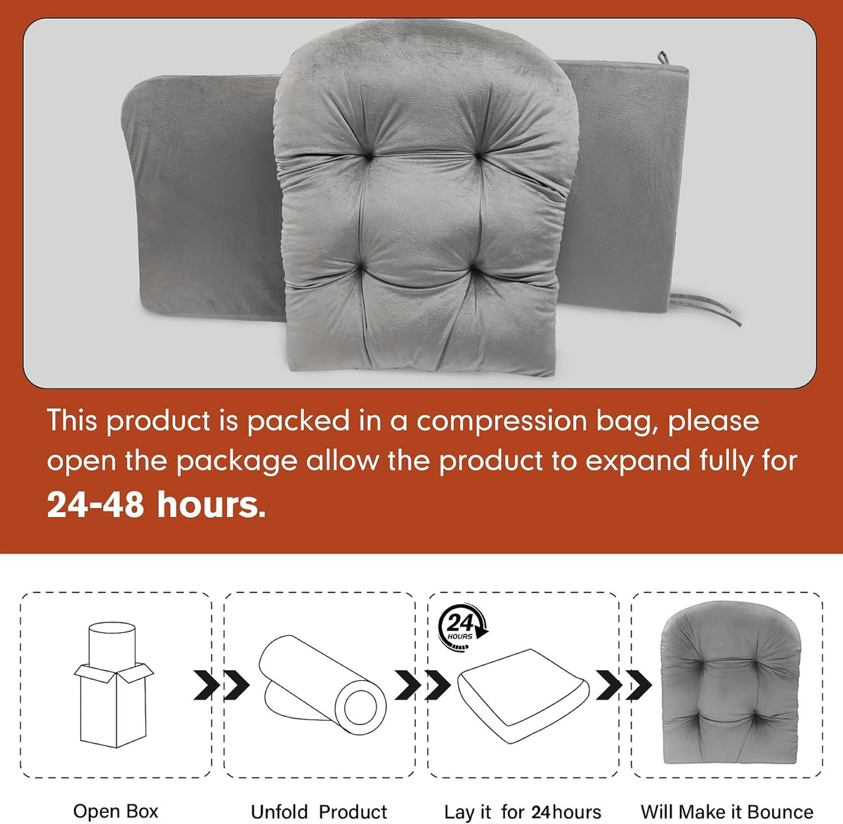 JZHLLA Glider Rocker Replacement Cushion Set with Storage Pockets Soft Flannel Fabric & High-Resilience Foam Non-Slip Back Rocking Chair Cushion for Living Room Rocking Chair(Beige)
