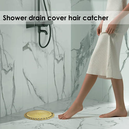 Huntonry Drain Hair Catcher, Shower Hair Drain Catcher, Shower Drain Cover, Bathtub Drain Strainer, Tub Hair Catcher, Bathroom Sink Strainer Hair Trap Filter, Bathroom Drain Defender, Flat, Round