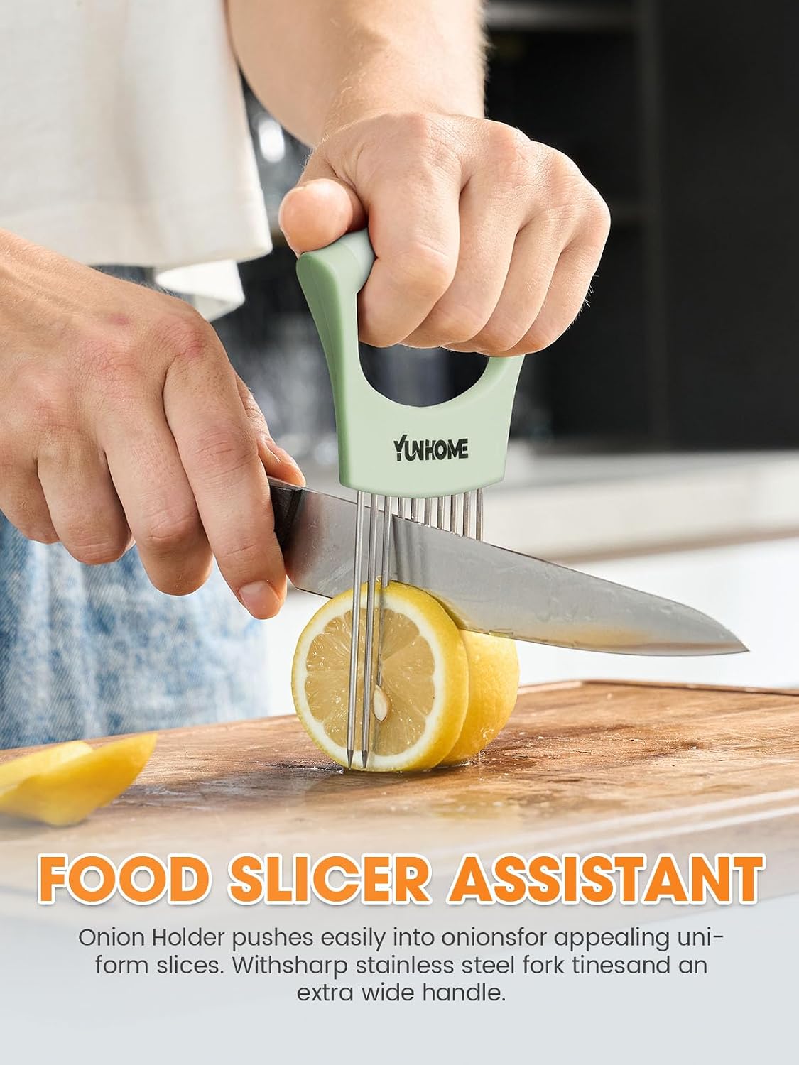 Onion Holder for Slicing | Onion Slicer Holder | Tomato Cutter for Slicing of Lemon Avocados Eggs and Fruit, Multifunctional Vegetable Chopper, Home Essentials & Kitchen Gadgets Tool for Food Prep