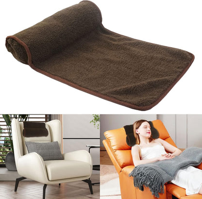 Neck Pillow for Recliner (22x14in) Adjustable Wool Neck Roll, Non-Slip Headrest Sofa Cushion Travel Pillow for Neck and Head Support (Blue)