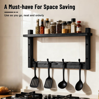 28" Coat Rack Wall Mount with Shelf with 7 Hooks 3 Key Hanger | Entryway Key Holder Wall Mount Wood Wall Coat Hooks, Wall Mounted Coat Rack Mail Holder for Living Room, Bedroom