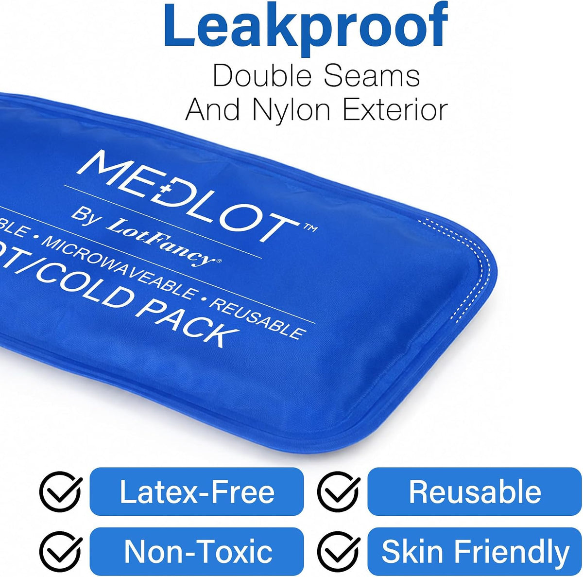 LotFancy Gel Ice Packs, 2pc Reusable Hot Cold Pack for Therapy, Heating Cooling Gel Pad, Pain Relief for Face, Head, TMJ, Wisdom Teeth, Oral Facial Surgery, Sport Injuries, Migraine, Muscle Joint