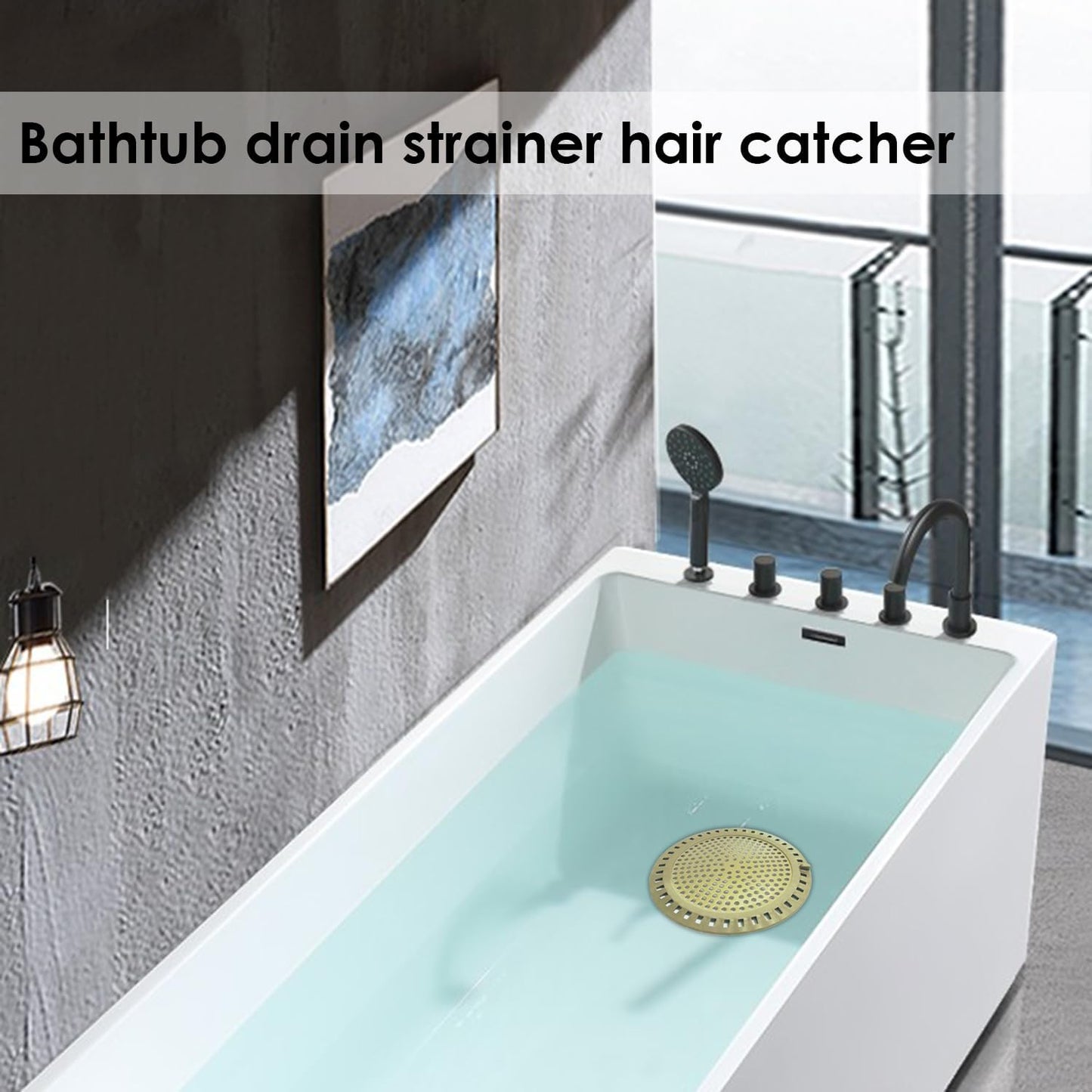 Huntonry Drain Hair Catcher, Shower Hair Drain Catcher, Shower Drain Cover, Bathtub Drain Strainer, Tub Hair Catcher, Bathroom Sink Strainer Hair Trap Filter, Bathroom Drain Defender, Flat, Round