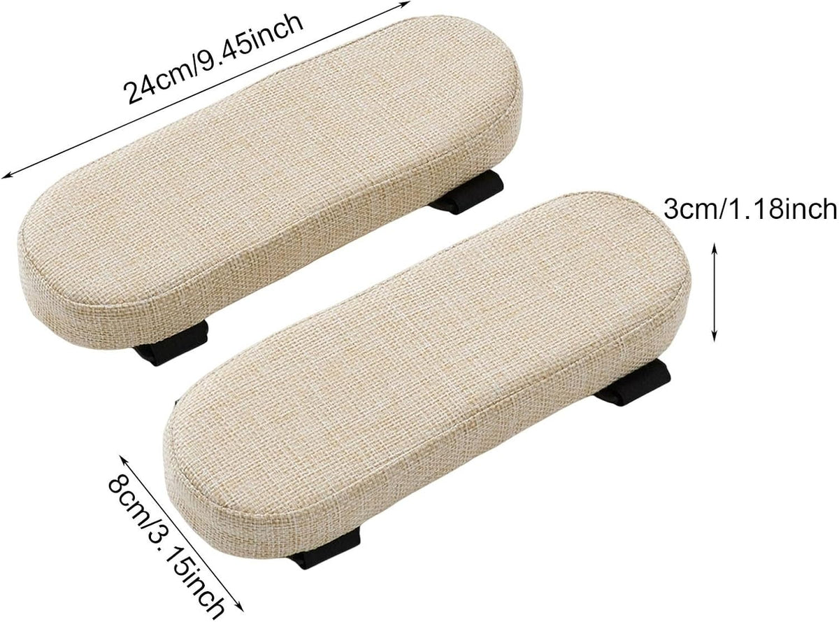 Office Chair Armrest Pad Elbow Cushion Thick Removable Cover Desk Chair Armrest Cushion Arm Padding for Recliners Sofa Home, Beige