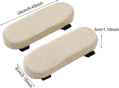 Office Chair Armrest Pad Elbow Cushion Thick Removable Cover Desk Chair Armrest Cushion Arm Padding for Recliners Sofa Home, Beige