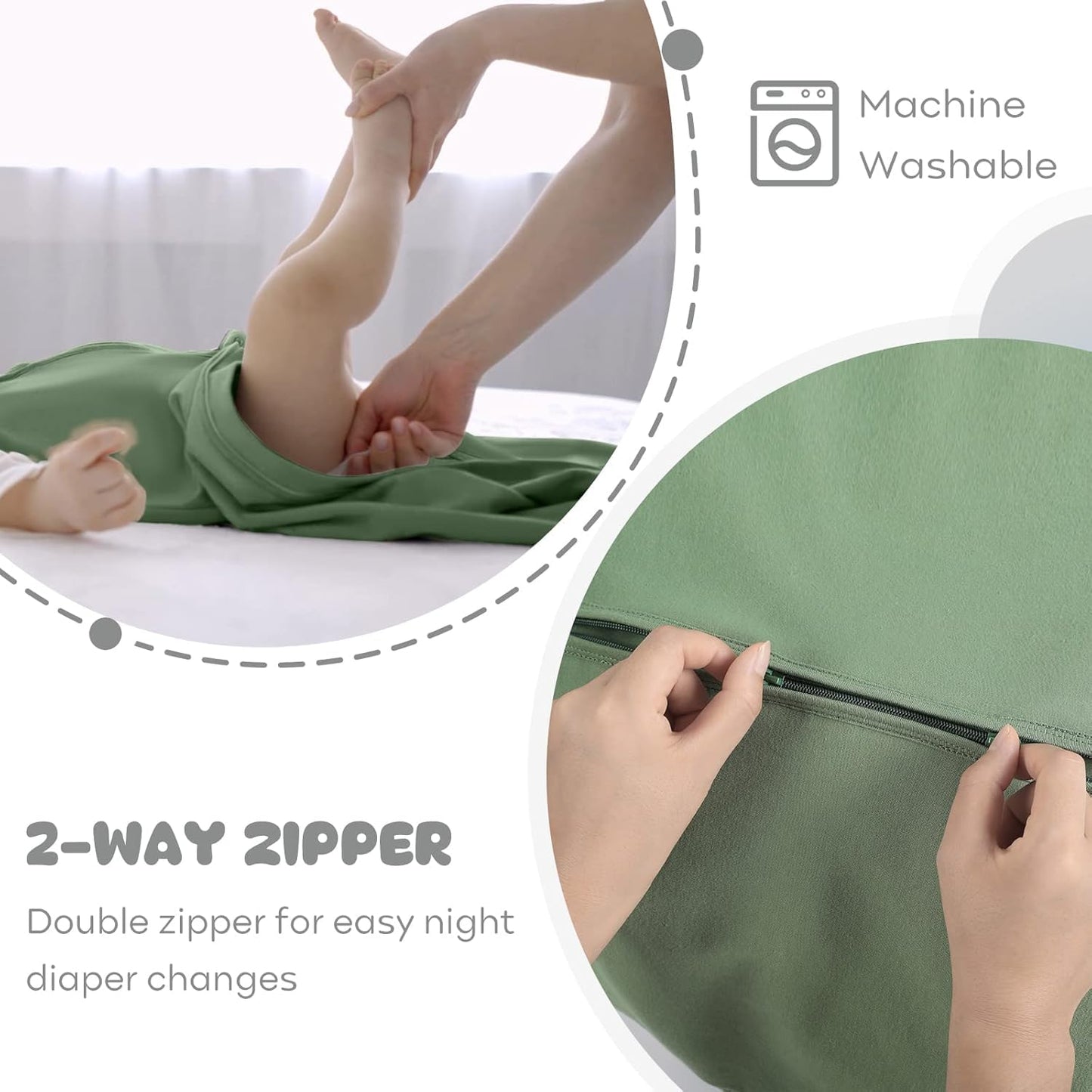 Yoofoss Baby Sleep Sack 0-6 Months Wearable Blanket for Babies 100% Organic Cotton 2-Way Zipper TOG 0.5 Toddler Sleeping Sack 3 Pack, Sleep Sacks