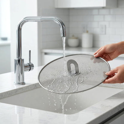 Homestia Splatter Screen for Frying Pan, 10 Inch Grease Splatter Guard | 304 Stainless Steel Ultra Fine Mesh Lids, Splatter Screen for Cooking, Rust-Free - No Oil Mess, No Burns, with Fold Flat Knob