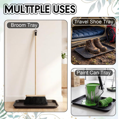 Novabright 6 Pcs Boot Tray with 24 Pcs Anti-Slip Pads Waterproof Boot Mat Wet Shoe Tray & Pet Food Mat, Multi-Purpose Garden Tool for Entryway Indoor Boots Shoes Pets(14 x 11 Inch)