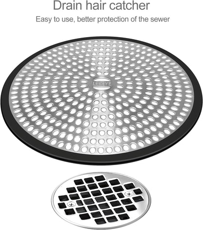LEKEYE Shower Drain Hair Catcher/Strainer/Stainless Steel and Silicone