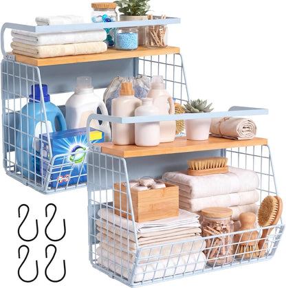 Ofiray-home Magnetic Shelf for Fridge with Wood Lid, Fruit Potato and Onion Storage Bins, Pantry Organizers & Storage, Large Container Magnetic Spice Rack for Refrigerator, Kitchen Counter, Cabinet