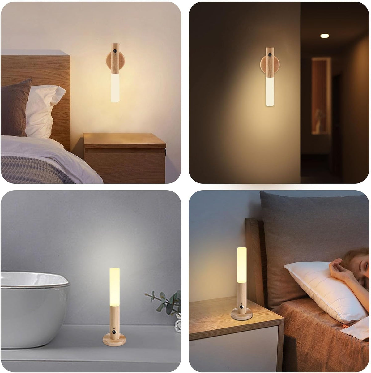 LANDGOO Motion Sensor Wall Sconce, Rechargeable, Night Lights, Warm White