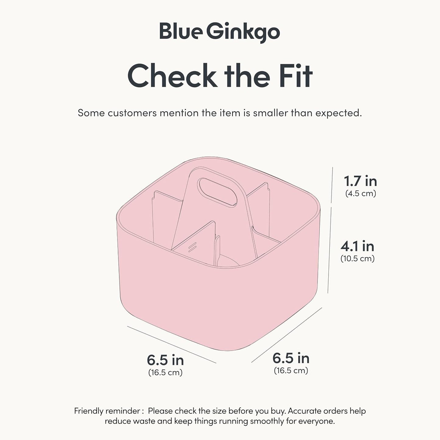 BLUE GINKGO Stackable Organizer Caddy, Rectangle, White, Made in Korea | Portable. Adjustable. Home, Office & School Storage.