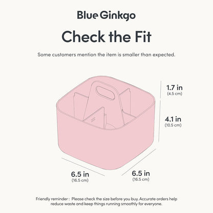 BLUE GINKGO Stackable Organizer Caddy, Rectangle, White, Made in Korea | Portable. Adjustable. Home, Office & School Storage.