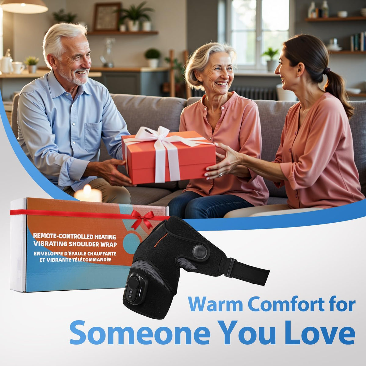 HOMRELEXA Shoulder Heating Pad, Shoulder Massager with Detachable Remote
