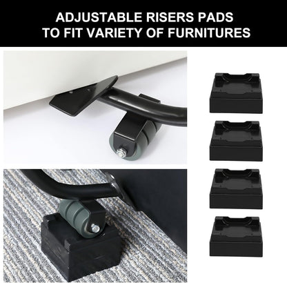 Furniture Moving Set for Hard Floor Surfaces, Move Heavy Furniture Quickly & Easily,(1 Lifter Tool & 4 Heightening Block)