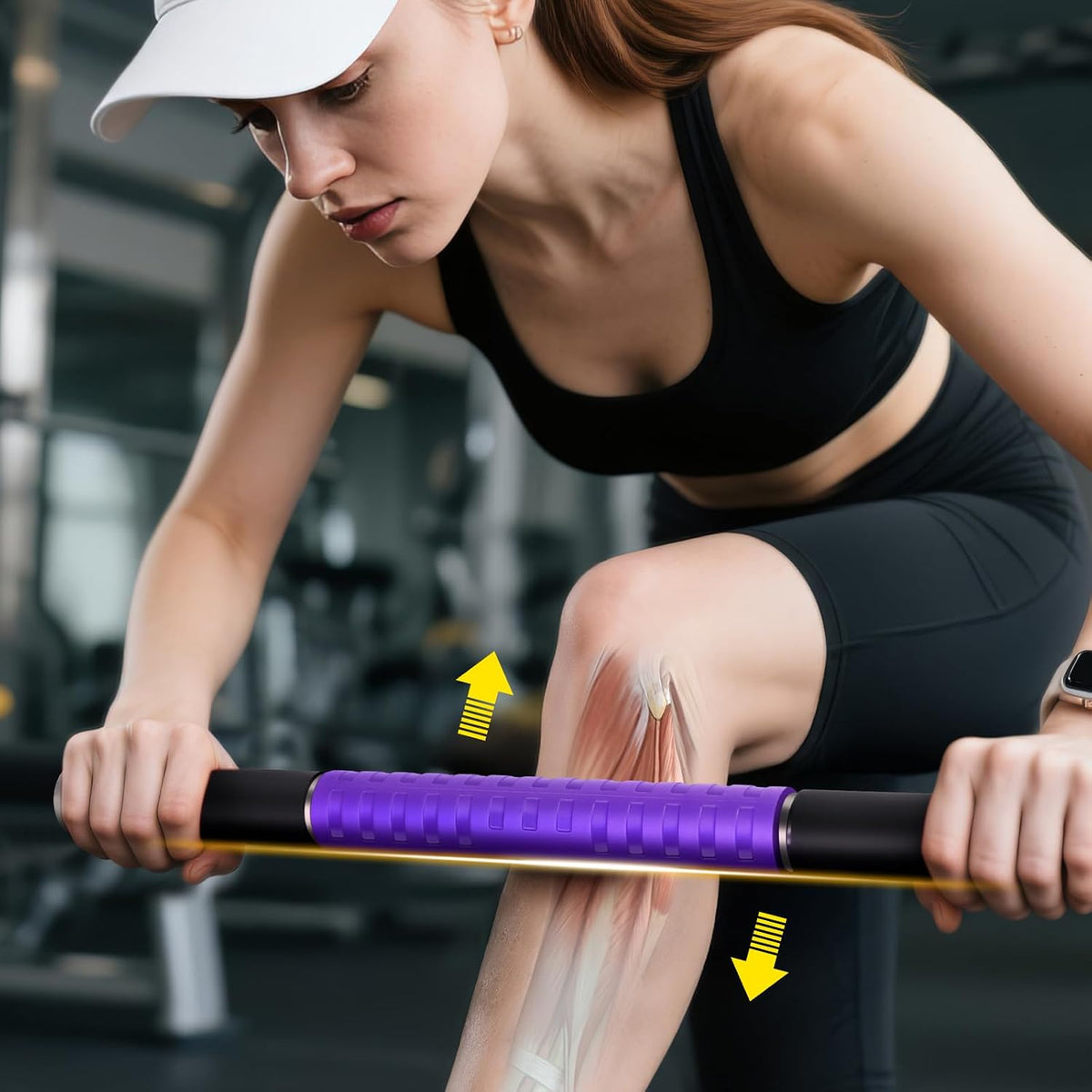 Muscle Roller Stick,17" Massage Roller for Muscle Deep Tissue Massage Black