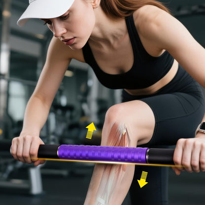 Muscle Roller Stick,17" Massage Roller for Muscle Deep Tissue Massage Black