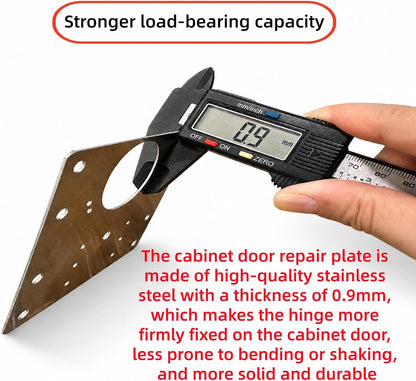 8PCS Kitchen Cabinet Door Repair Platekit:UKFMLNLStainless Steel Hinges Fixion Plate,Hinge Repair PlateKit,Suitable for Repairing and Securing Loose and Sagging Cabinet Doors at Home