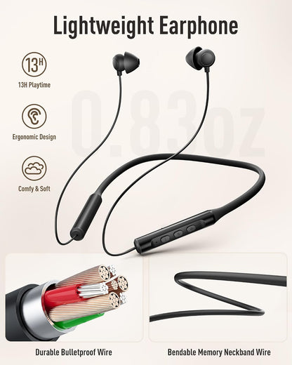 Hearprotek Wireless Lightweight Sleeping Headphones, Neckband Bluetooth 5.4 Wireless Sleep in-Ear Earbuds, Ultra Soft Portable Sleep Headphones for Side Sleepers, Working, Relaxing