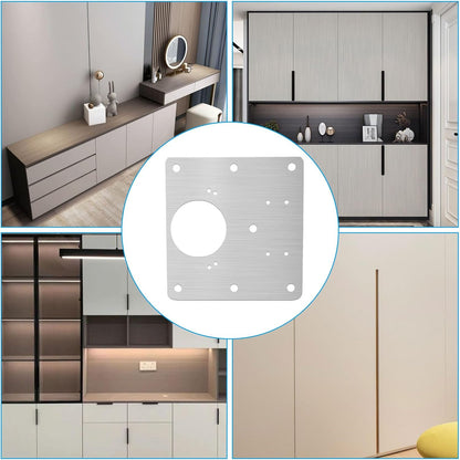 6 PCS Cabinet Hinge Repair Plate Kit | Hinge Fixing Plates with Screws, Stainless Steel, For Loose Hinges, Cupboards & Furniture