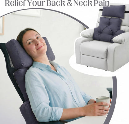 Novabright 2 Pcs Recliner Headrest Back Pillows for Back Support Pillow for Couch with Adjustable Recliners Pillow for Headrest for Chairs Sofa Couch and Bed (Dark Gray)