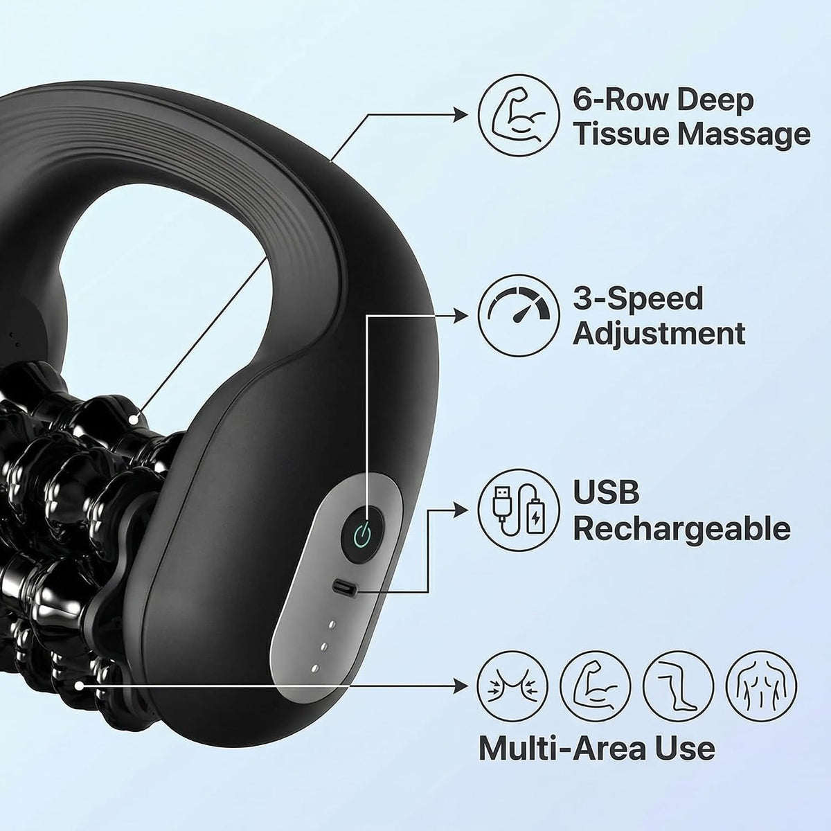 Electric Muscle Roller for Post-Workout Recovery, Deep Rolling Massager