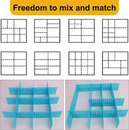 100 PCS Premium DIY Drawer Dividers, White, Adjustable Drawer Organizers for Perfectly Organized Drawers, Tidying Makeup, Clothes, Underwear, Cutlery, Kitchen, Bathroom, Bedroom, Office