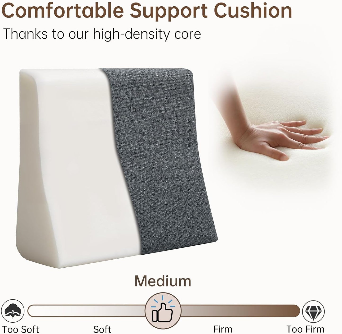 Vekkia Lumbar Support Pillow for Recliner(Gray) | Rocking Chair Pillow for Lower Back Pain Relief/Lumbar Cushion for Sofa/Recliner Cushions for Elderly/Washable Cover