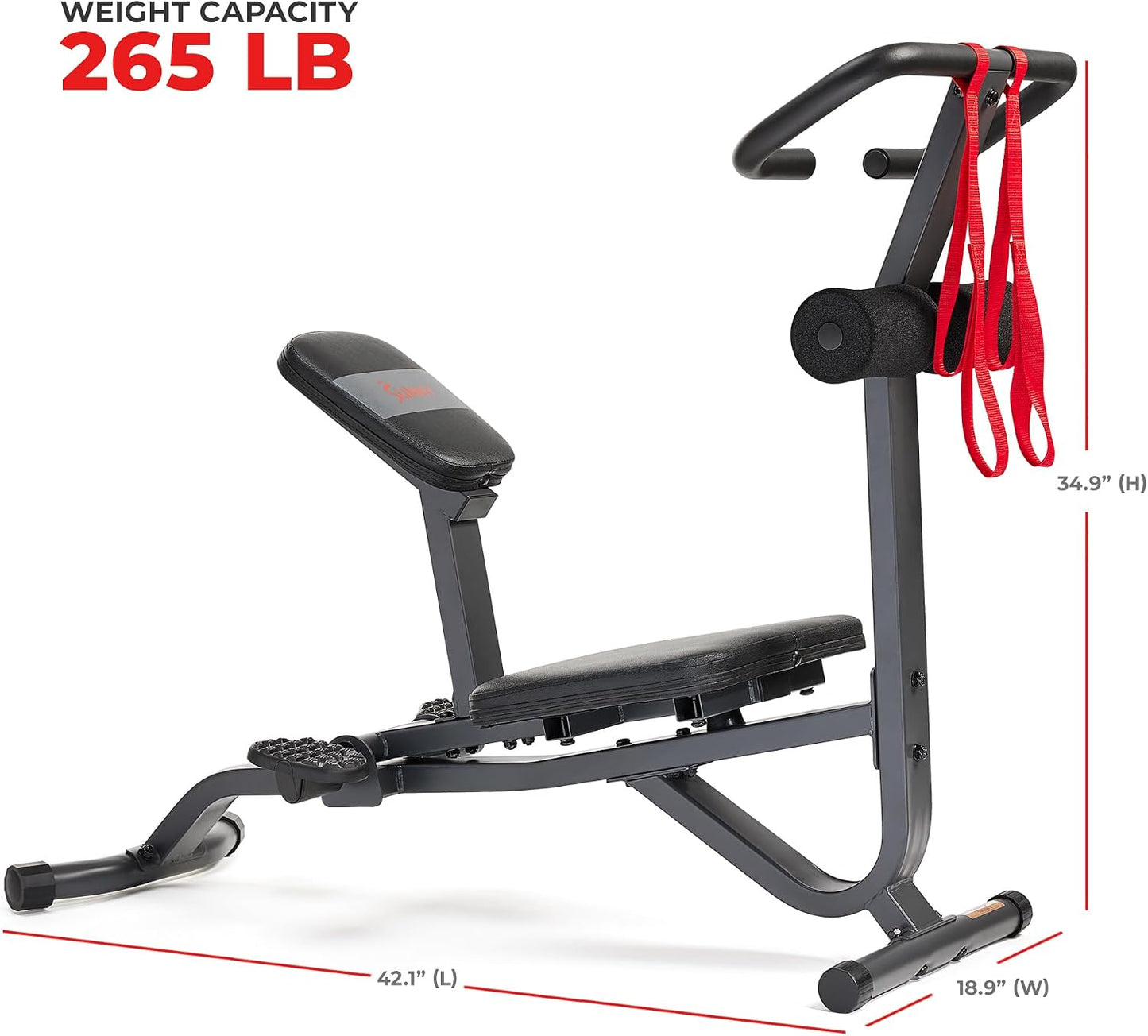 Sunny Health & Fitness Full Body Stretch Machine Back Stretcher Pivot Seat | Pivoting Seat, Multi-Use Handlebar, Padded Back Support, Full-Body Stretching, Flexibility Training, Home Gym Use