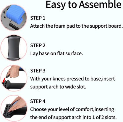 Back Stretcher,4 Level Lumbar Support Board, Spine Alignment Massager for Herniated Disc,Sciatica, Scoliosis,Upper & Lower Back Pain Relief (Blue)