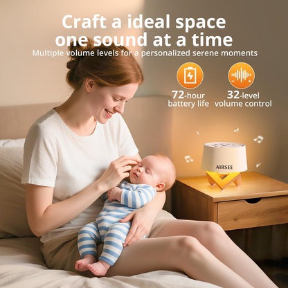 AIRSEE White Noise Sound Machine for Baby Adults, Home Office Travel