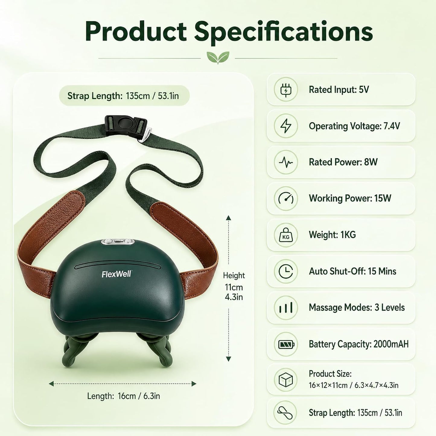 Human-Like Neck Massager with Heat for Pain Relief Deep Tissue,Green | Cordless 4D Kneading,2 Heat Levels and 15-Min Auto Shut-Off,at Home Office Travel,Before Sleep,Ideal Gifts for Mom Dad