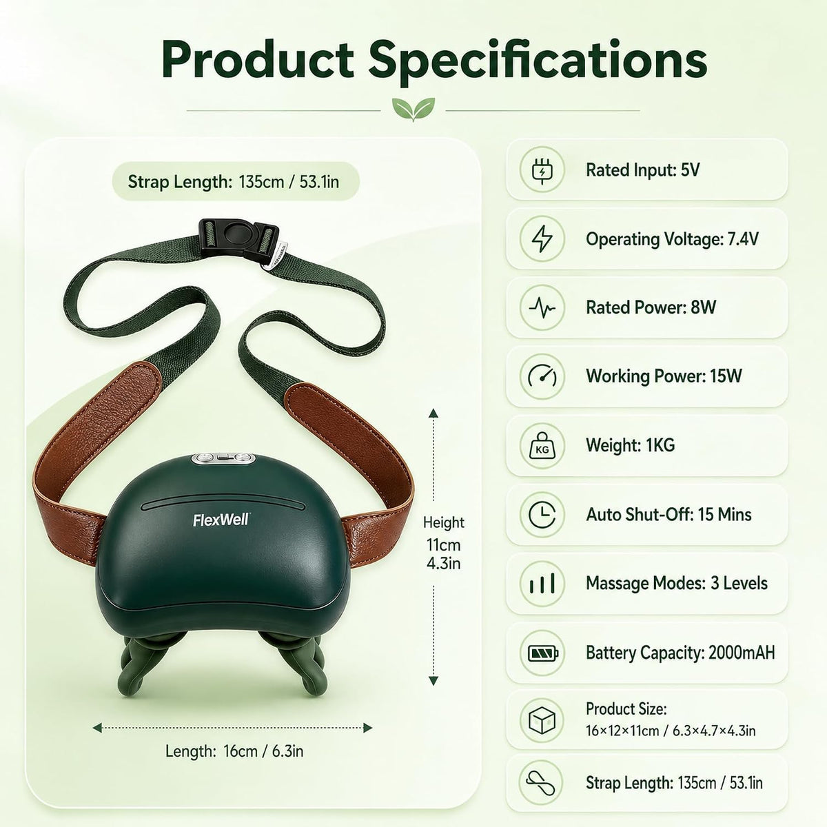 Neck Massager with Heat,Deep Tissue Massager for Pain Relief,Green