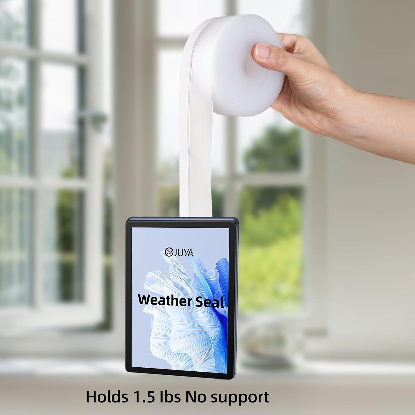 Clear Silicone Weather Stripping Seal Door Tape - Strong Adhesive Door & Window Seal Strip for Draft Stopper, Dustproof | Peel & Stick, Removable, No-Residue [33Feet x 45mm]