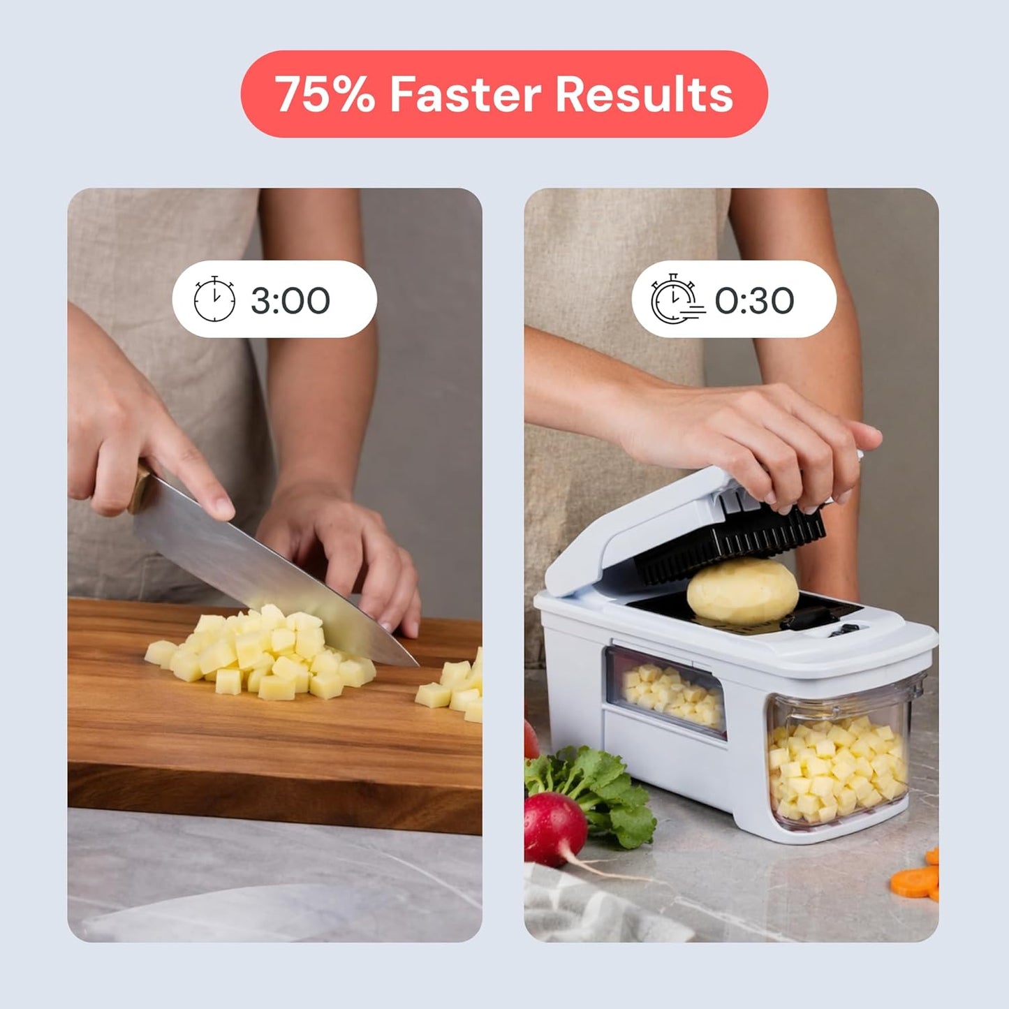 Fullstar Pro XL Vegetable Chopper & Mandoline Slicer w Pull-Out Catch Tray | 6 in 1 Veggie, Onion & Fruit Slicer, Dicer & Grater with Sharp Stainless Steel Blades - XL Food Prep Set (Black)