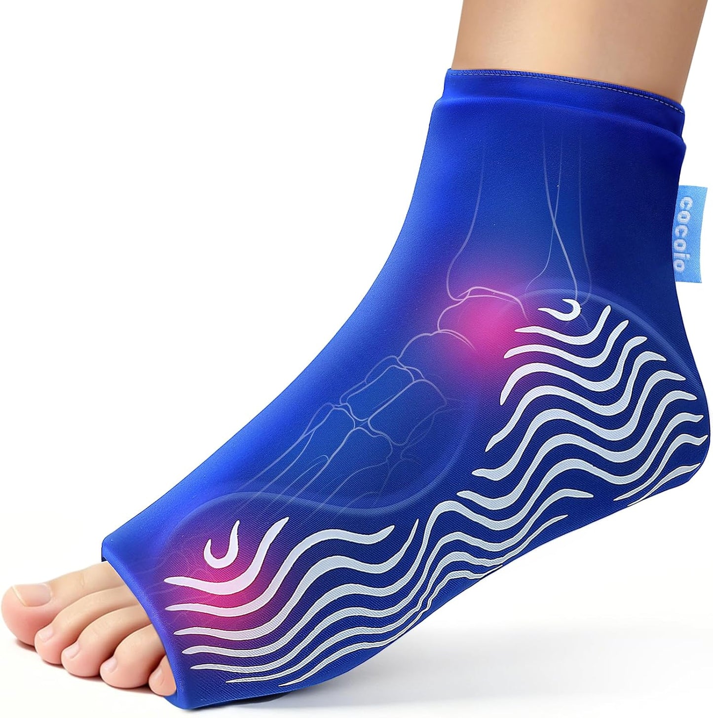 Ankle Ice Pack Wrap Cold Compression for Sprain & Swelling Relief | 3D ThermalLock Reusable Thick Gel Pad, Hot Cold Therapy for Foot & Heel Pain, Plantar Fasciitis, Achilles Tendonitis,Size L