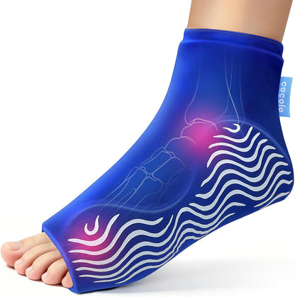 Ankle Ice Pack Wrap Cold Compression for Sprain & Swelling Relief | 3D ThermalLock Reusable Thick Gel Pad, Hot Cold Therapy for Foot & Heel Pain, Plantar Fasciitis, Achilles Tendonitis,Size L