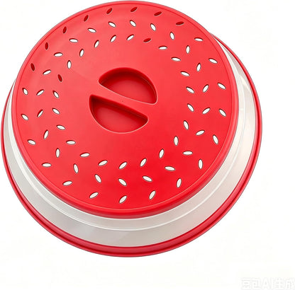 Collapsible Microwave Splatter Cover (12.4 IN,black) | Microwave Plate Cover With Steam Vent
