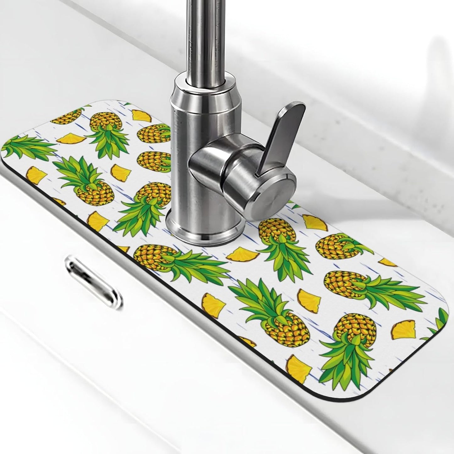Wildflowers Floral Flower Kitchen Sink Splash Guard Faucet Mat Super Absorbent Fast Drying Mat Sink Gadgets-Fast Drying Pad Sink Mat For Kitchen Bathroom (15" X 5.5" )
