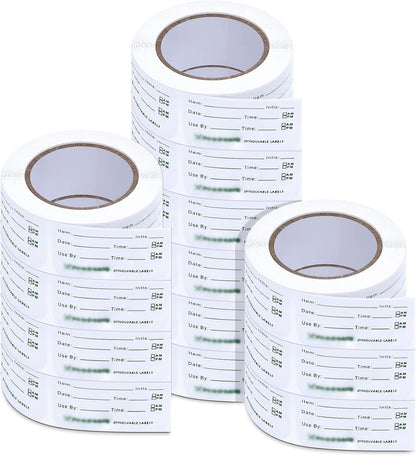 Outus 1500 Pcs Food Labels for Catering Food Date Storage Label 1" x 2" | Removable Freezer Labels for Containers Easy Remove, Food Safety Date Sticker for Kitchen Restaurant Home Supplies