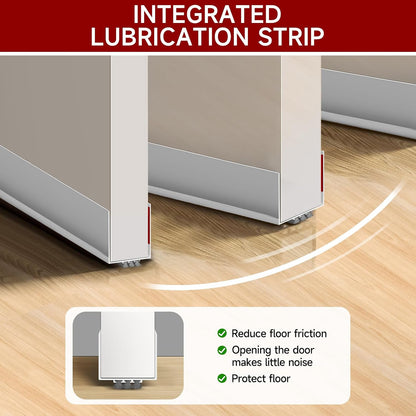 2 Pack Weather Stripping Door Seal, 36” Length Cuttable Door Draft Stopper, Strong Adhesive Door Sweep for Exterior and Interior Doors (2, White)