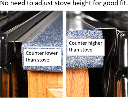 TrueGem Stove Gap Covers, 23.4", Black | Stainless Steel