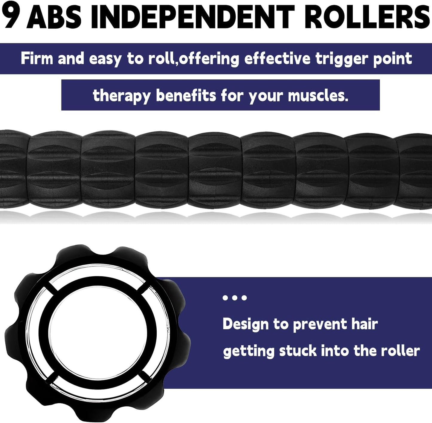 Massage Roller Stick,Muscle Roller Stick for Athletes,Liposuction Massage Roller for Lymphatic Drainage, for Relief Muscle Soreness, Trigger Points, Help Runner Legs, Back Recovery