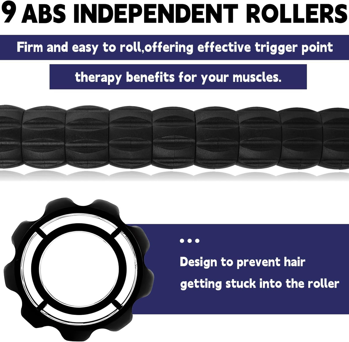 Massage Roller Stick,Muscle Roller Stick for Athletes,Liposuction Massage Roller for Lymphatic Drainage, for Relief Muscle Soreness, Trigger Points, Help Runner Legs, Back Recovery