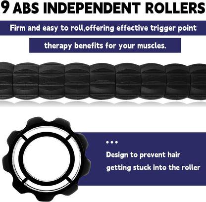 Massage Roller Stick,Muscle Roller Stick for Athletes,Liposuction Massage Roller for Lymphatic Drainage, for Relief Muscle Soreness, Trigger Points, Help Runner Legs, Back Recovery